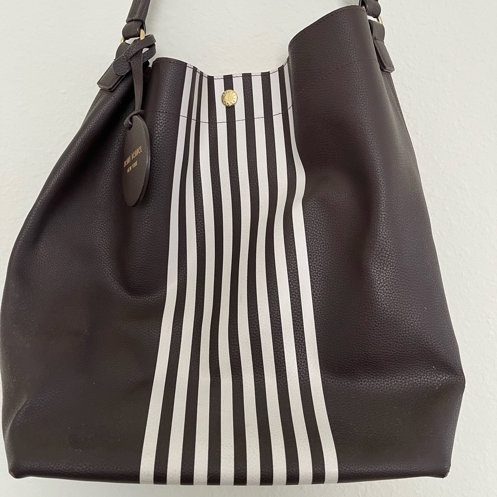 Henri Bendel Pebbled Leather Shoulder Bag Brown - Picture 2 of 8